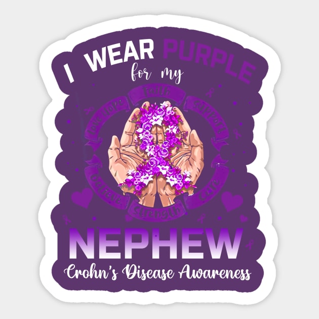 I Wear Purple For My Nephew  Crohn's Disease Awareness Sticker by thavylanita